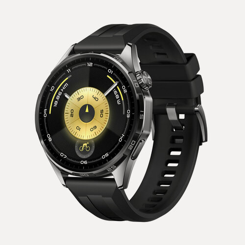 Изображение товара Смарт-часы HUAWEI Watch GT 6 46 мм, черный ремешок из фторэластомера (55020FWF)