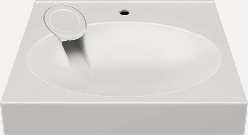 Изображение товара Раковина над стиральной машиной Paola Liguria 60x50 на кронштейне, белая, глянцевая, раковина для ванной из литьевого мрамора, прямоугольная