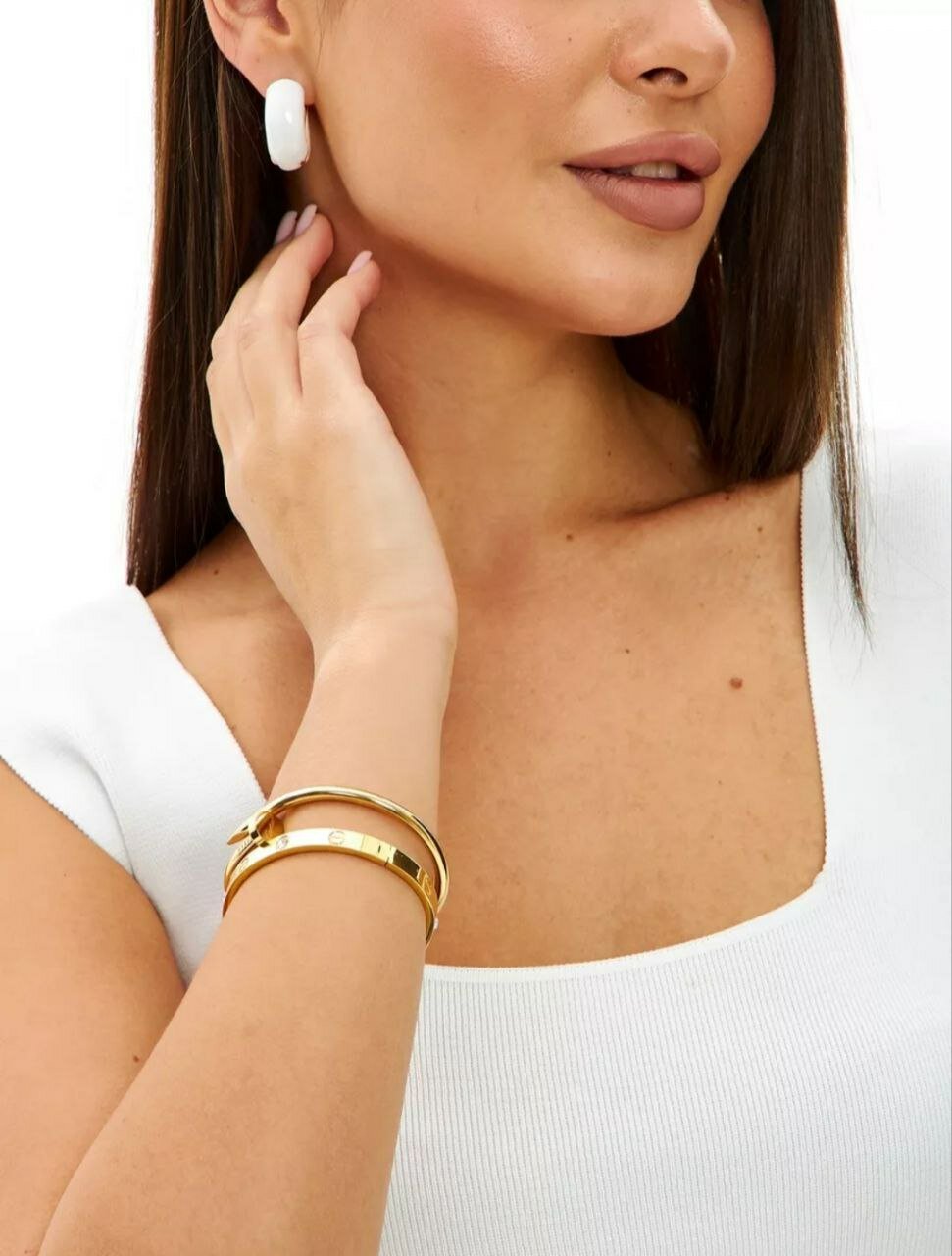 Браслет, размер 21 см, золото — фото 1