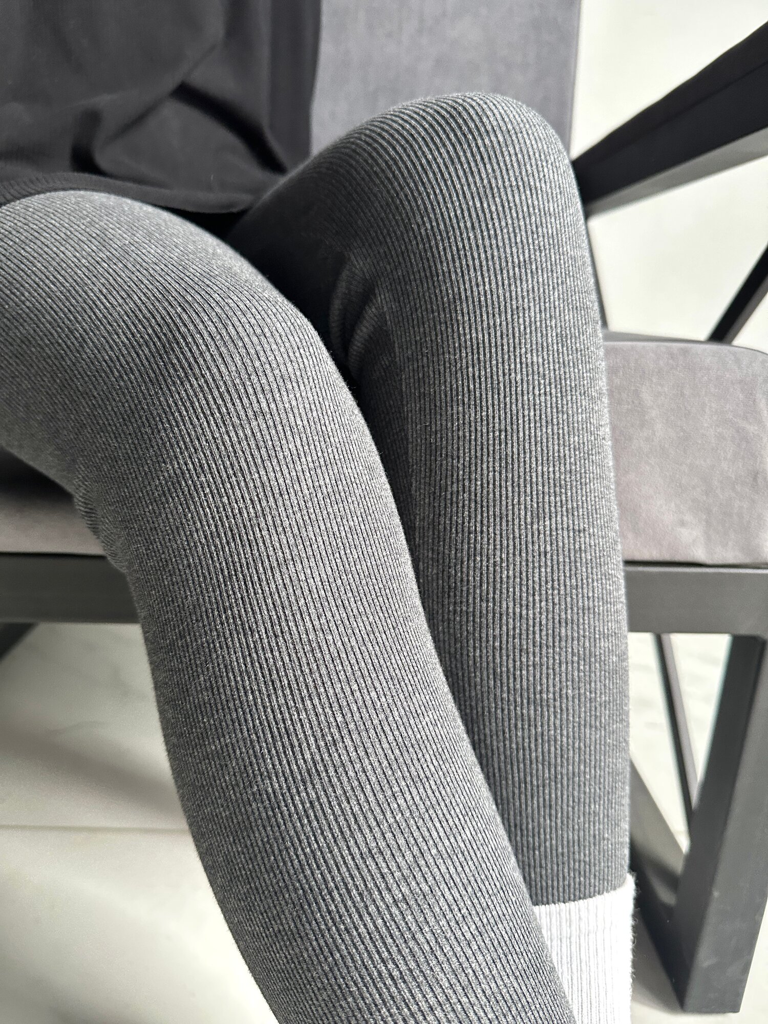 Легинсы-колготки INK серый, черный, размер XL, серый — фото 1