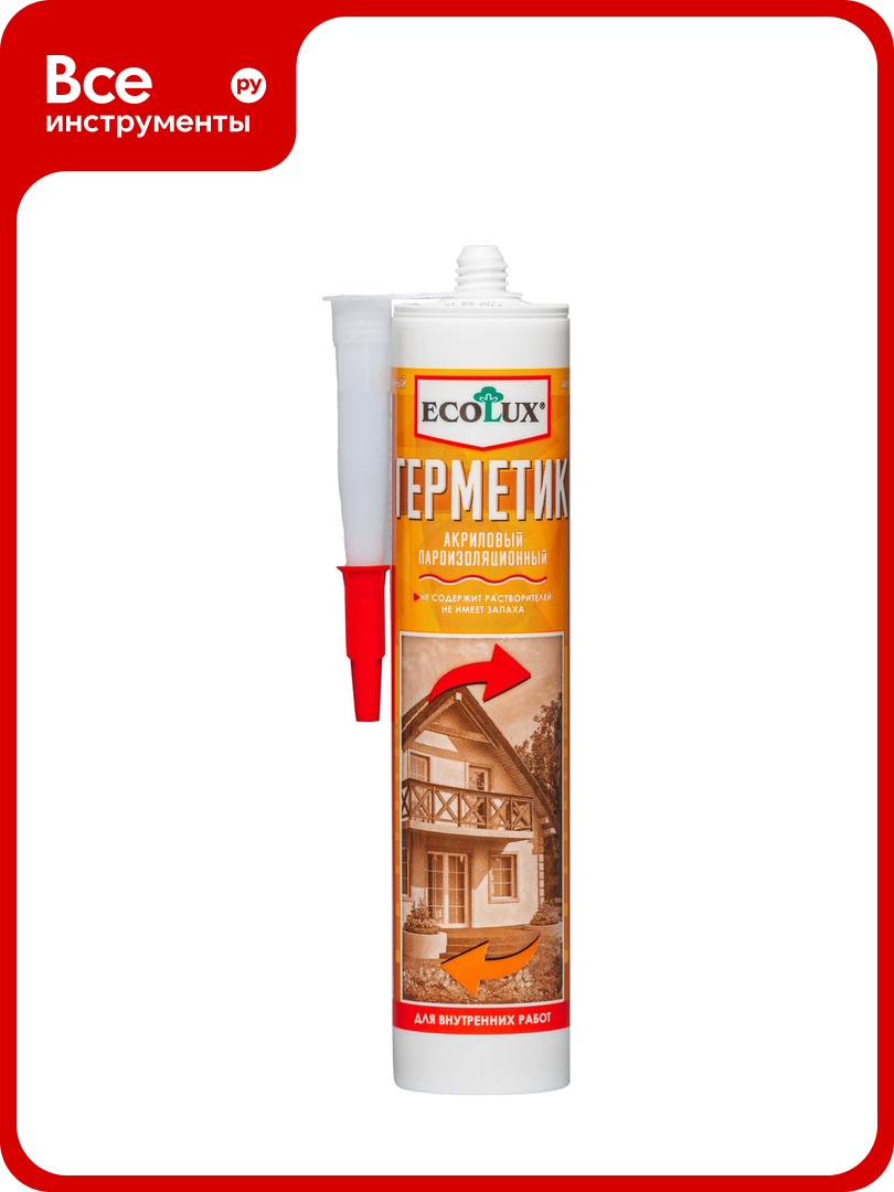 Герметик акриловый пароизоляционный Ecolux внутренний белый 290 мл 4607133684228