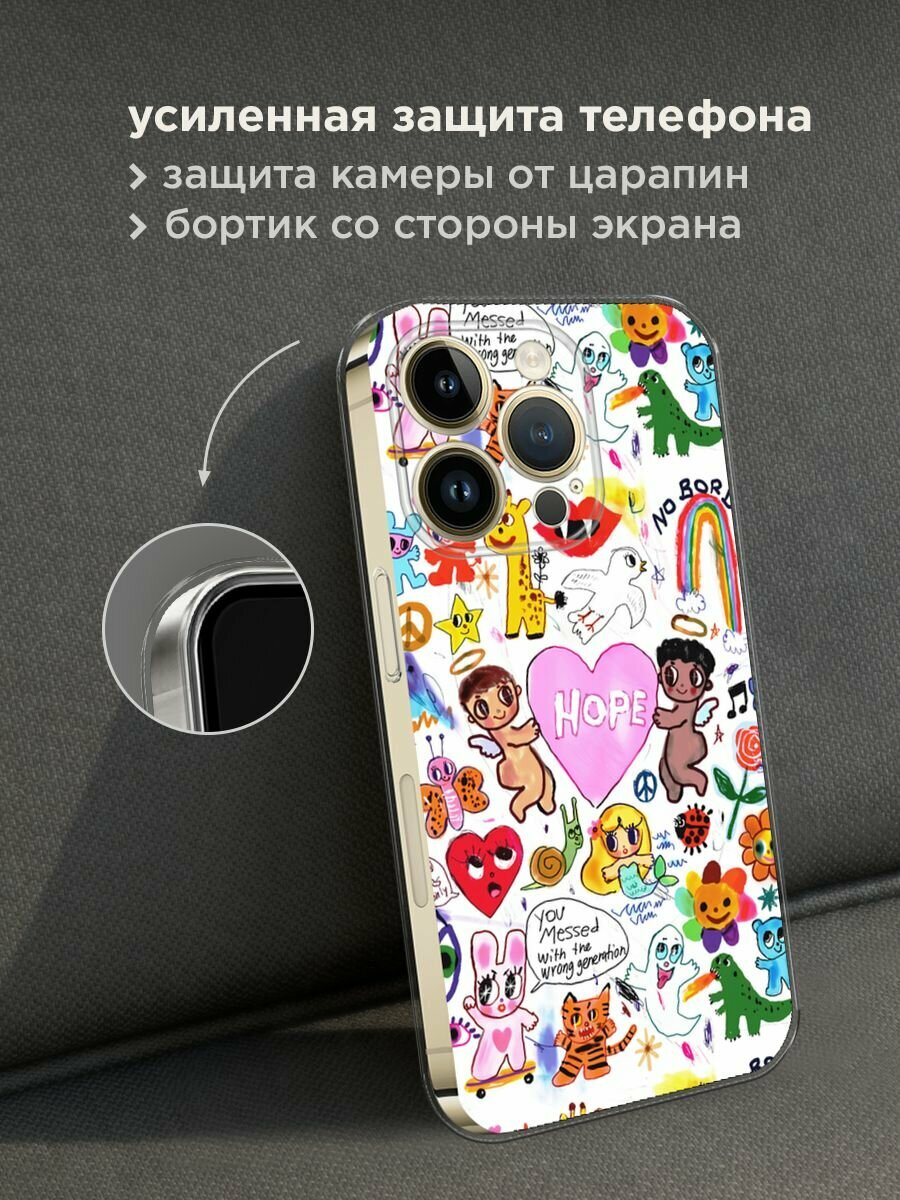 Чехол на Apple iPhone 14 Pro Max / Айфон 14 Про Макс с принтом "Милые рисунки" — фото 1