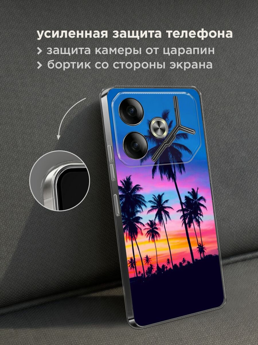 Силиконовый чехол на Tecno Pova 6 / Текно Пова 6 с принтом "Закат 5" — фото 1