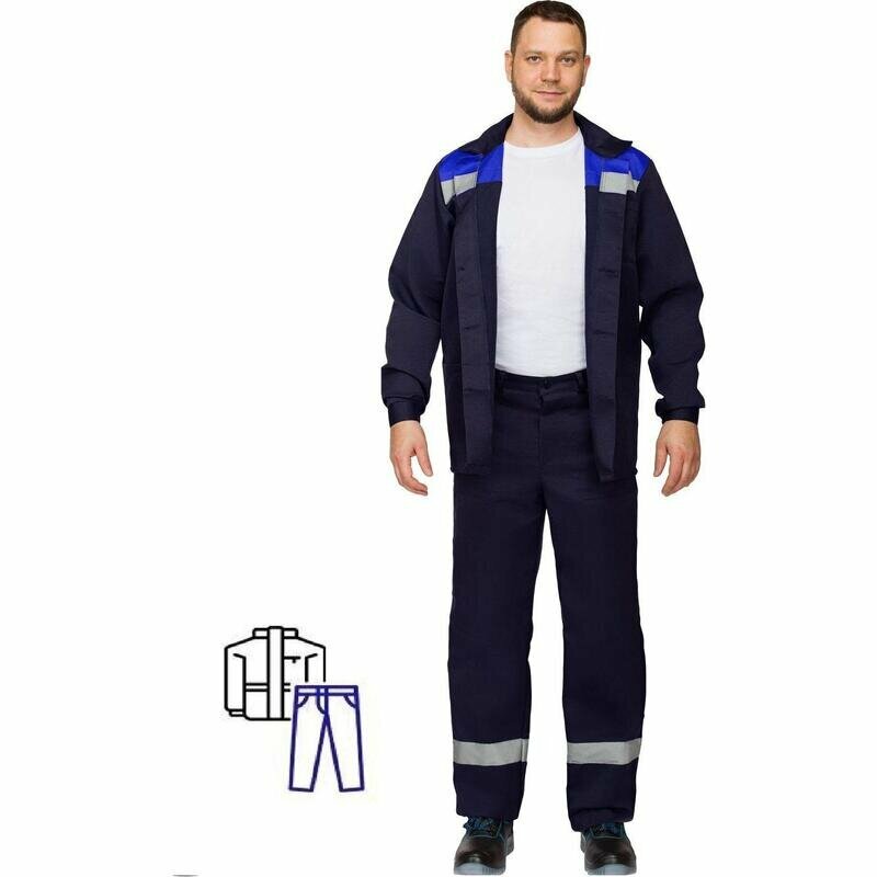 Костюм рабочий летний мужской л16-КБР синий/васильковый размер 56-58 рост 182-188 1909491