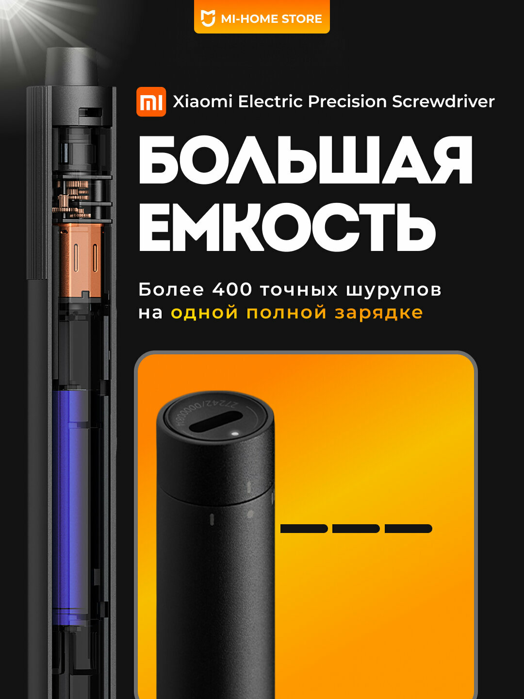Набор отверток Xiaomi Electric Precision Screwdriver, бит для ремонта телефона техники — фото 1