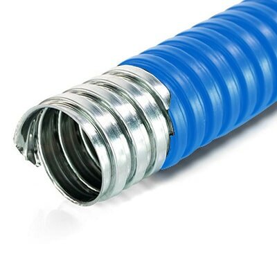 Металлорукав МПГнг 20 мм синий ПВХ оцинкованная сталь 4 м