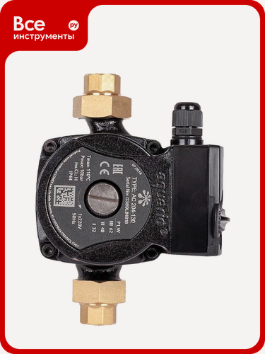 Изображение товара Циркуляционный насос AQUARIO Ac 204-130 5204 для отопительных котлов и полотенцесушителей, мощность 62 Вт, высота подъем