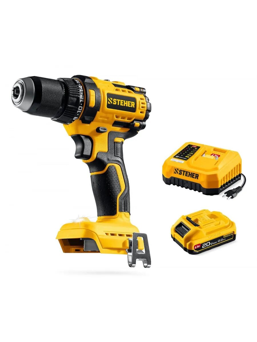 STEHER Дрель-шуруповерт 20 В 65 Н·м 1 АКБ CB-65-21