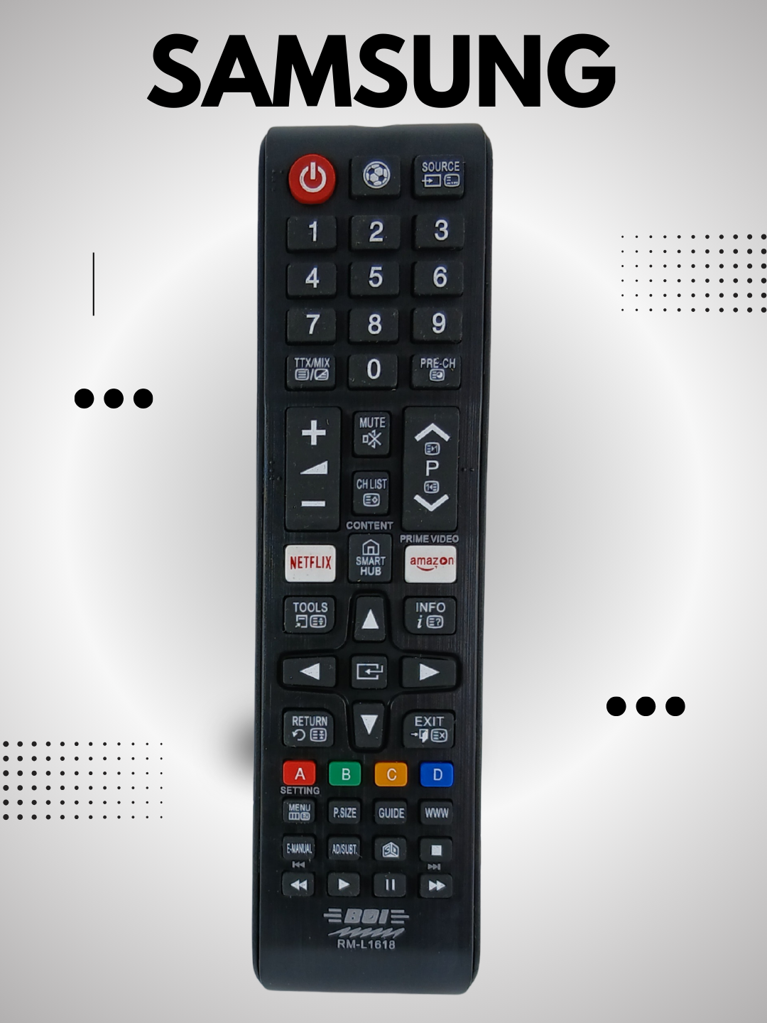 Пульт для телевизора Samsung, RM-L1618, с кнопками Netflix, Prime, Video, Smart Hub, ИК