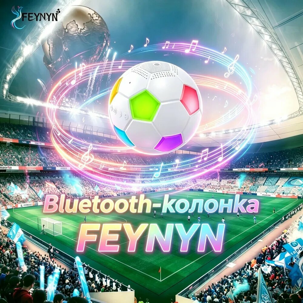 FEYNYN Bluetooth колонка RGB, портативная беспроводная колонка футбольный мяч, мощный бас, IPX5, для улицы и дома