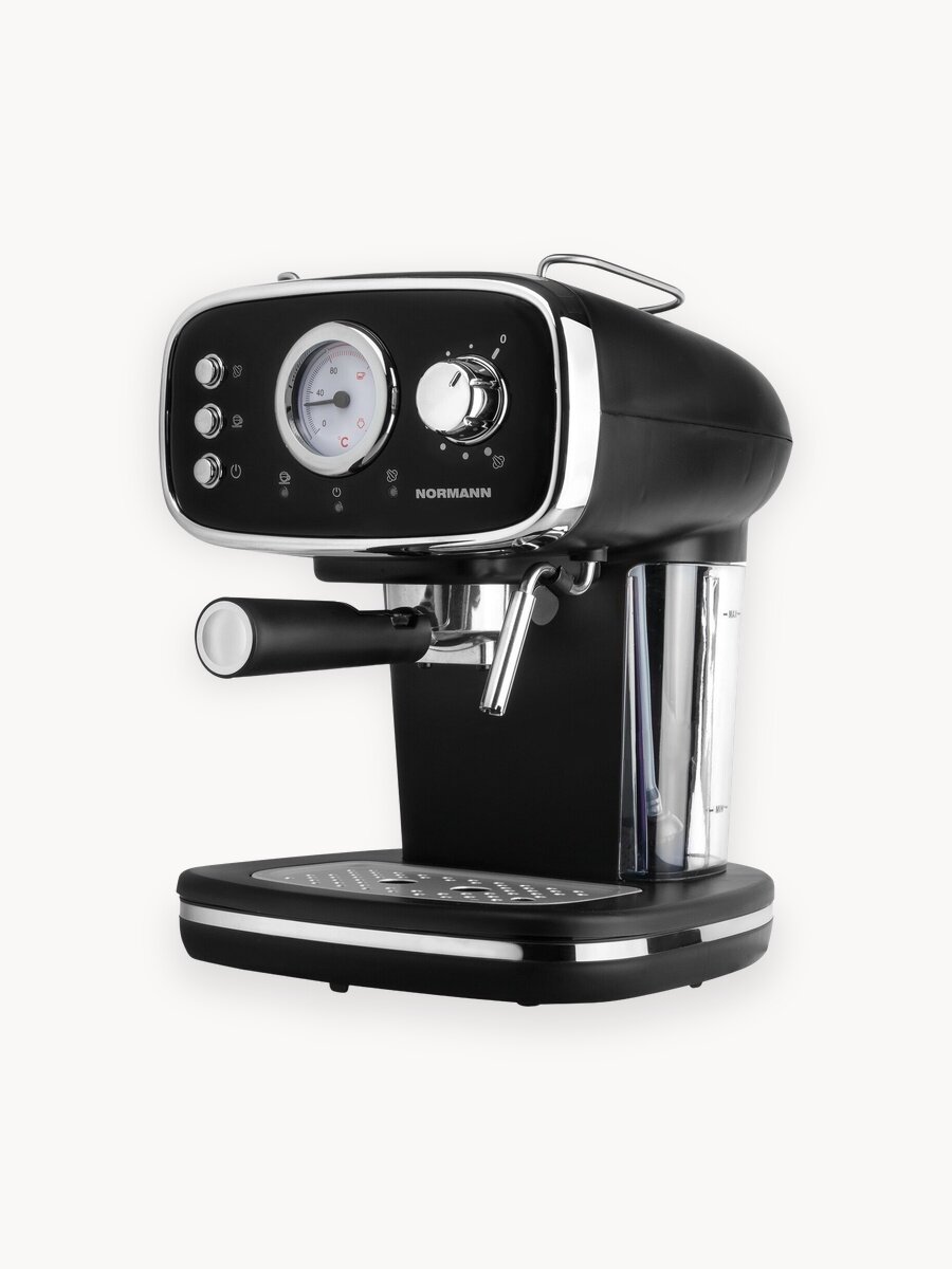 Кофеварка электрическая рожковая NORMANN ACM-426 с капучинатором, Кофемашина для дома и офиса в ретро стиле