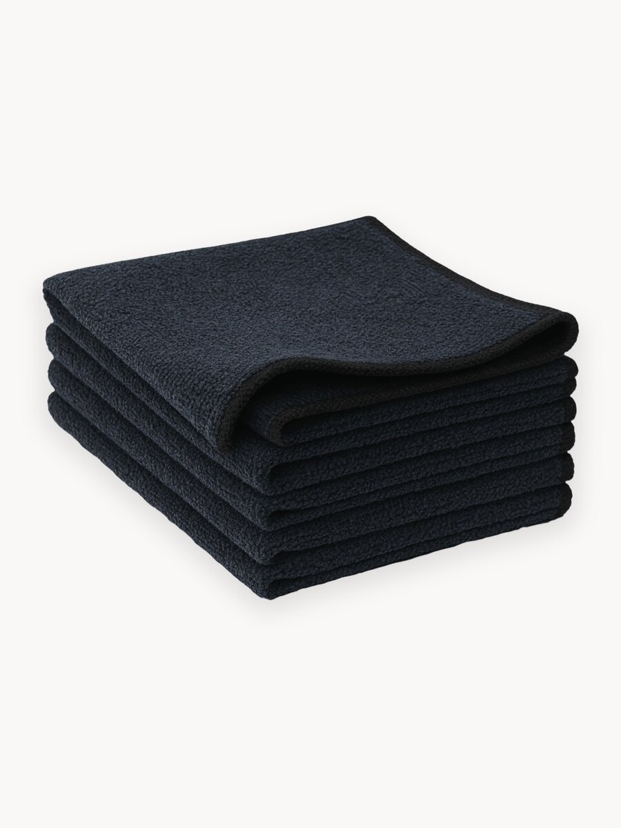 Набор полотенце-салфетка для уборки из микрофибры, 5 шт, черные, тряпка для кухни, кухонное, авто, автомобиля