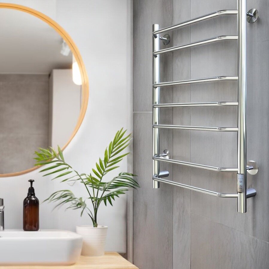 Полотенцесушитель электрический Тругор 432х800мм форма лесенка 7 перекладин универсальное подключение