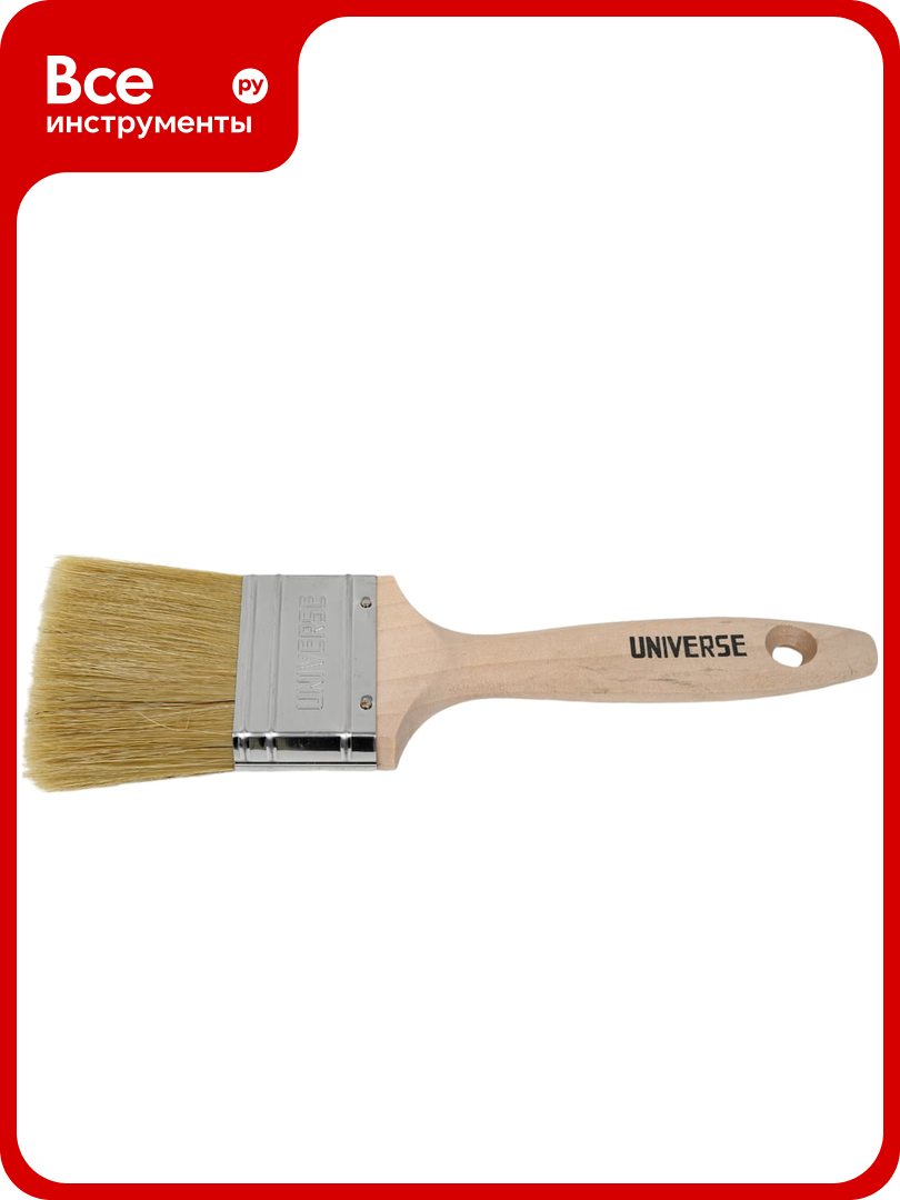 Кисть плоская GROSSMEISTER pro натуральня щетина 60 мм 001201060