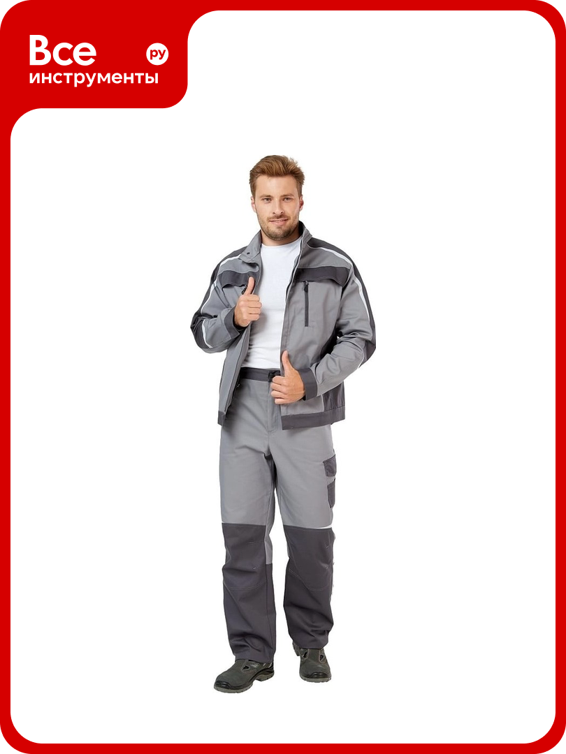 Костюм Эксперт Спецодежда Финикс серый/темно-серый р. 52-54 рост 182-188 6446000039284