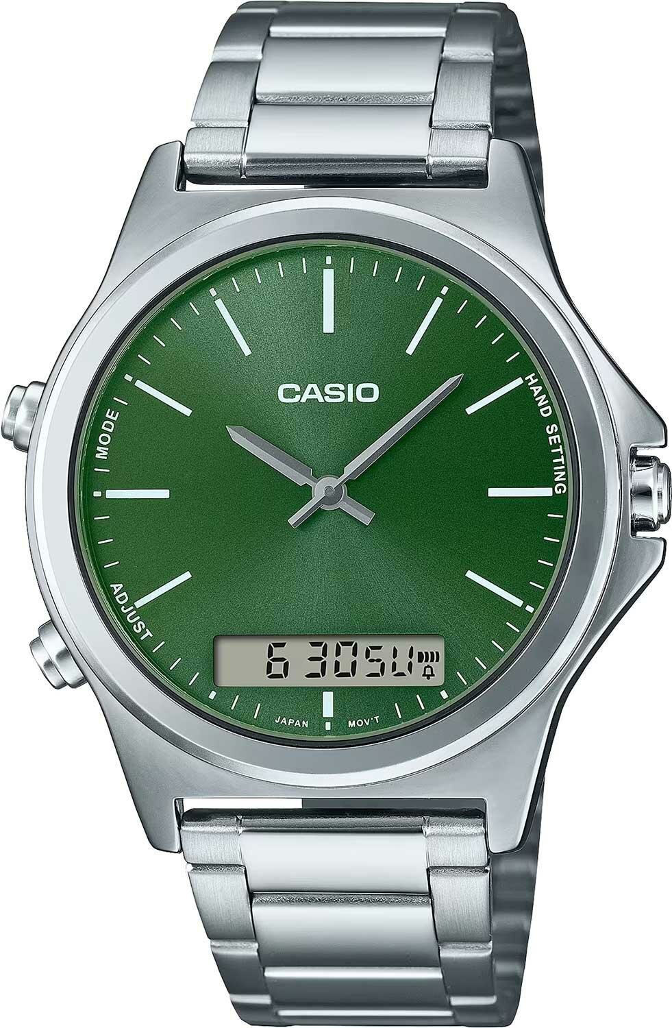 Наручные часы CASIO, серебристый/зеленый
