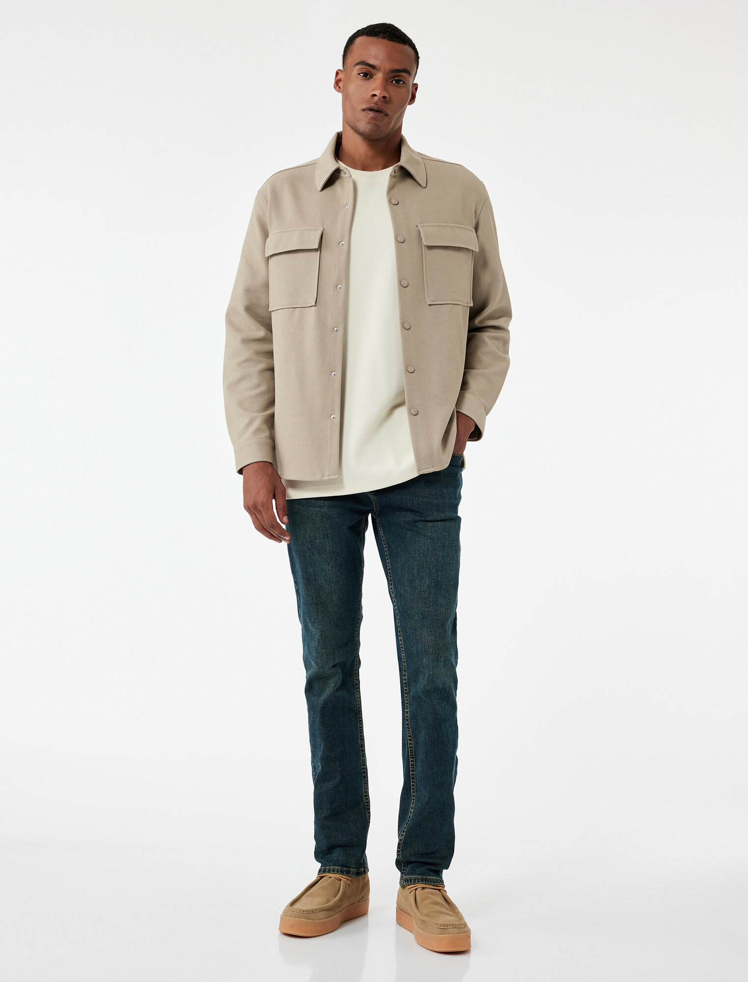 Джинсы KOTON размер W36 L30 (рост 176 см) синий/зеленый