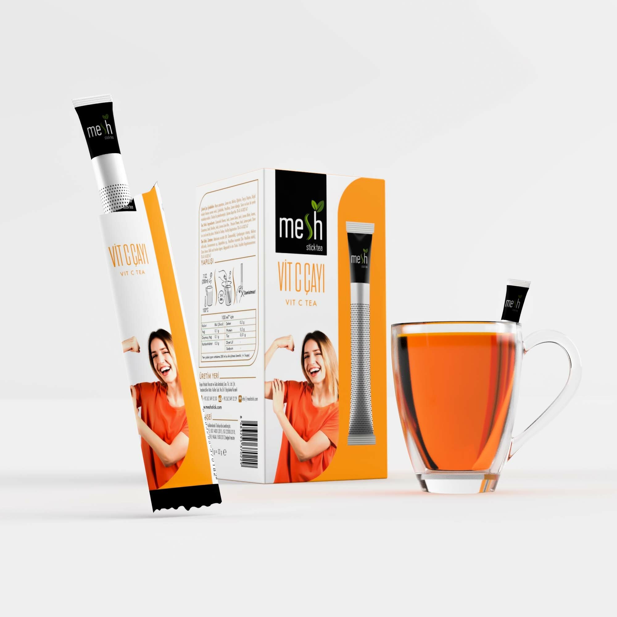 Чай Mesh Stick & Coffee "Витамин-С", в стиках, с лимоном, 16 шт