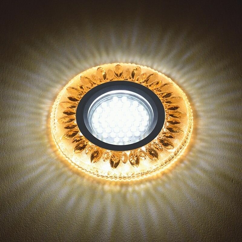 Встраиваемый светильник с LED подсветкой Fametto Luciole DLS-L141 Gu5.3 Glassy/Light Tea (UL-00003879)