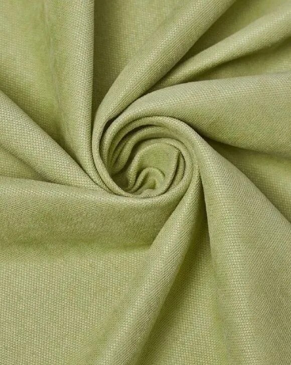 Шторы вельвет канвас 300 см высота 280 см ( 2 шторы по 140 см ) на шторной ленте цвет зеленый светлый