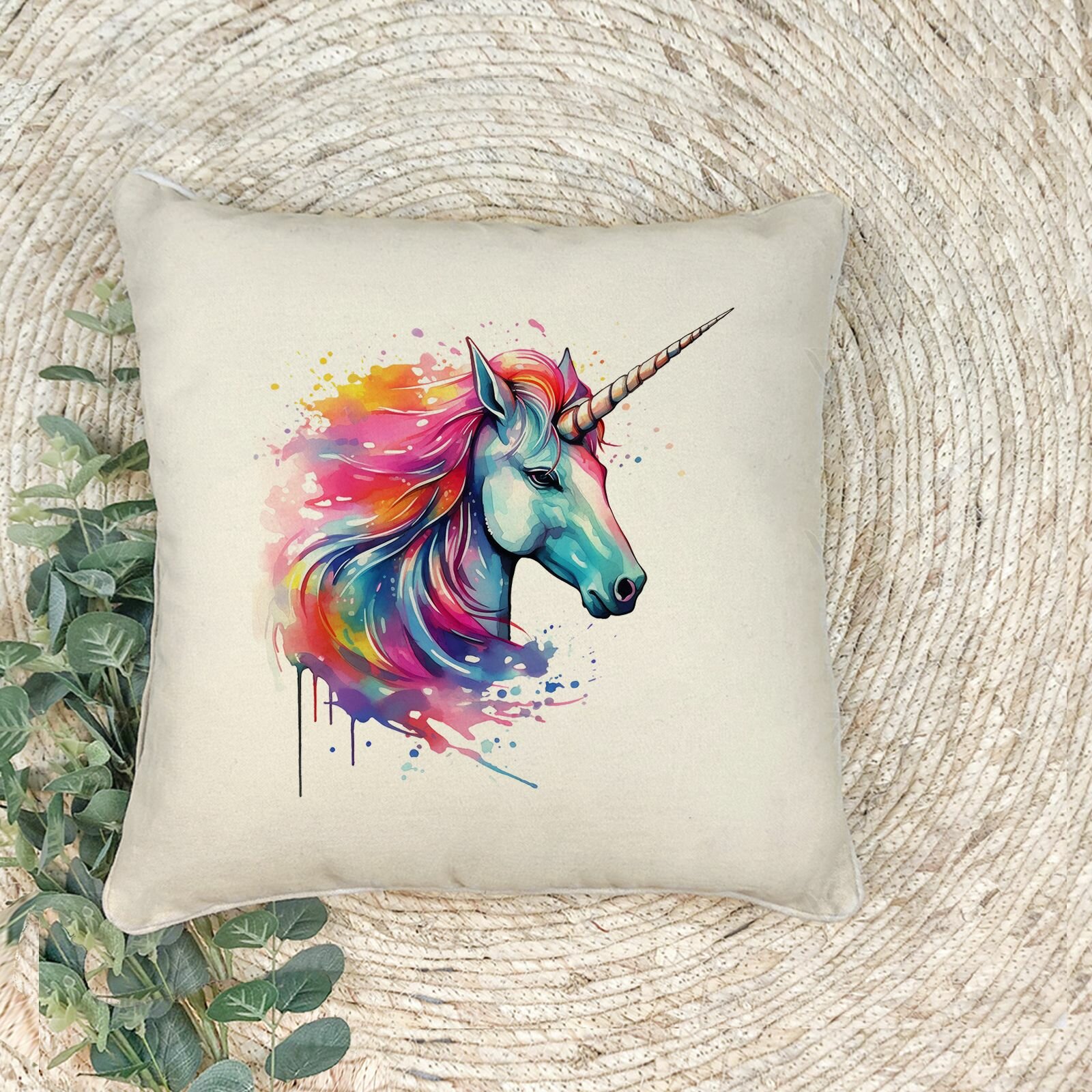 Наволочка для декоративной подушки "Единорог", 41х41 см, эко-ткань хлопок/полиэфир