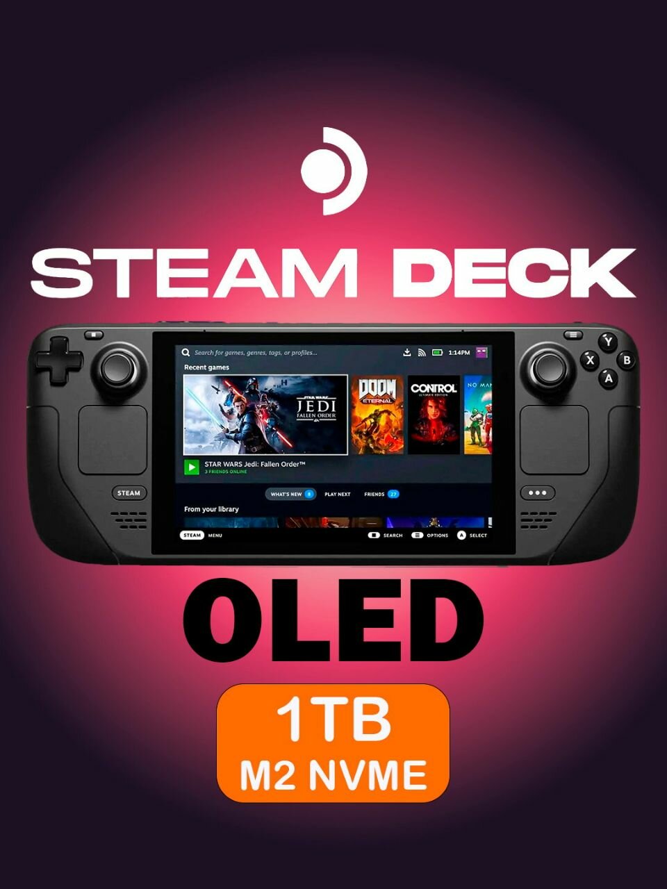 Steam Deck - игровая приставка с OLED-экраном и поддержкой Steam OS 1Tb