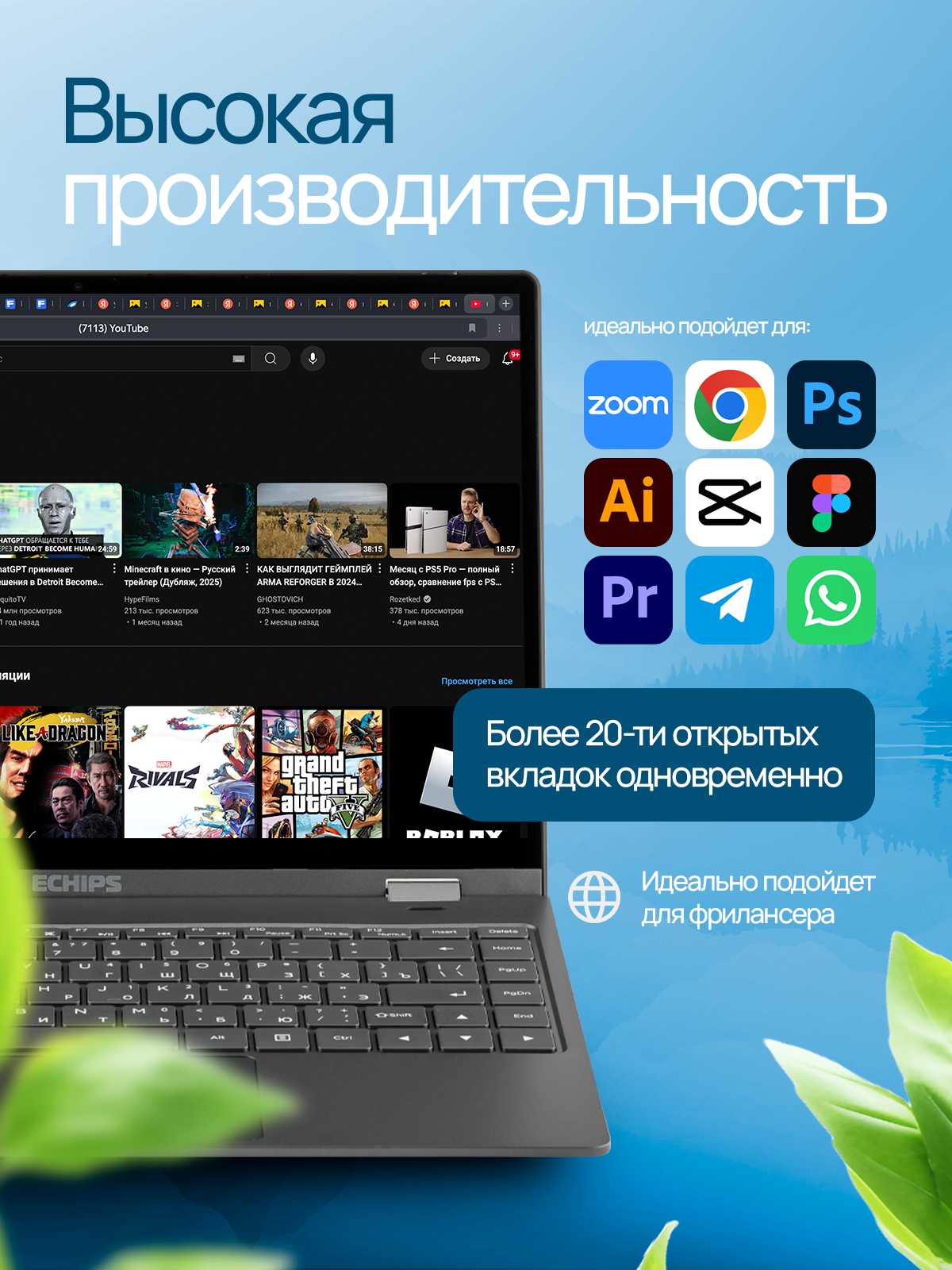 Ноутбук трансформер с сенсорным экраном Echips Yoga 14.0" 1920x1080 IPS Intel Processor N100 16GB RAM SSD 512GB Win 11 Home — фото 1