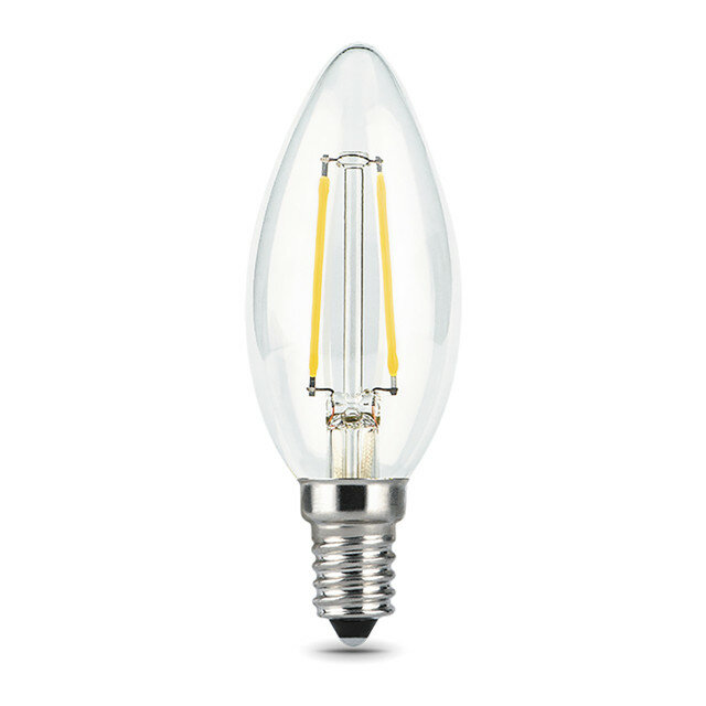 GAUSS Filament 7Вт E14 LED 580 лм 4100K свеча для бытового светильника стеклянная лампа