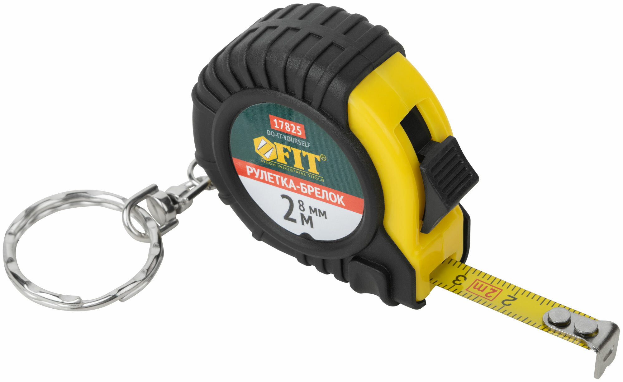 Измерительная рулетка FIT 17825 брелок прорезин. корпус 2 м x 8 мм