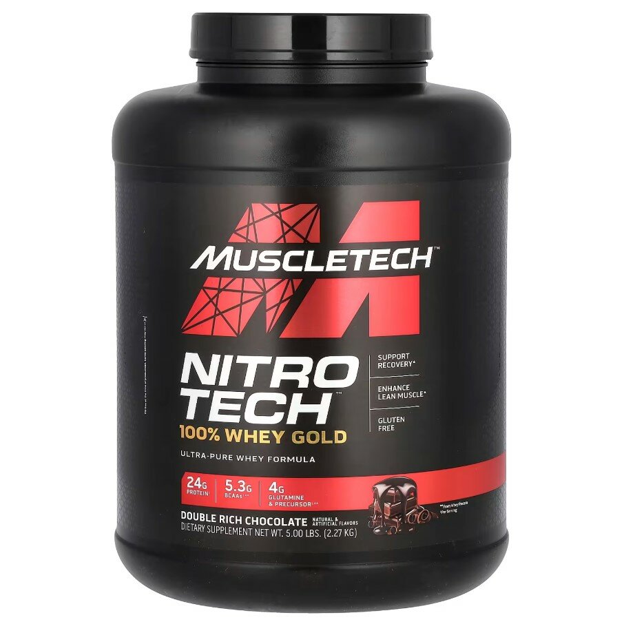 Протеин MuscleTech Nitro-Tech Whey Gold Double Rich Chocolate, 2.27 кг, 67 порций