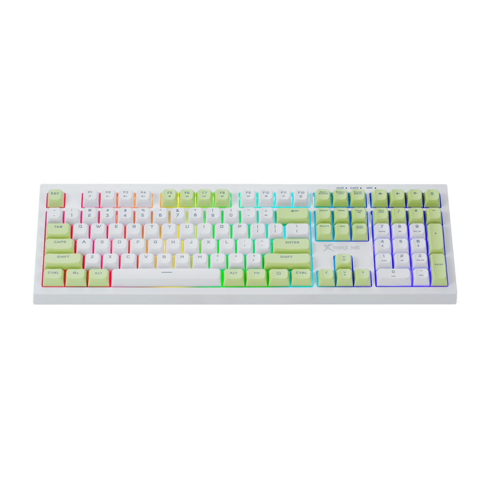 Клавиатура X'trike KB-512B, USB, с подсветкой, 108 клавиш, пластик, белая