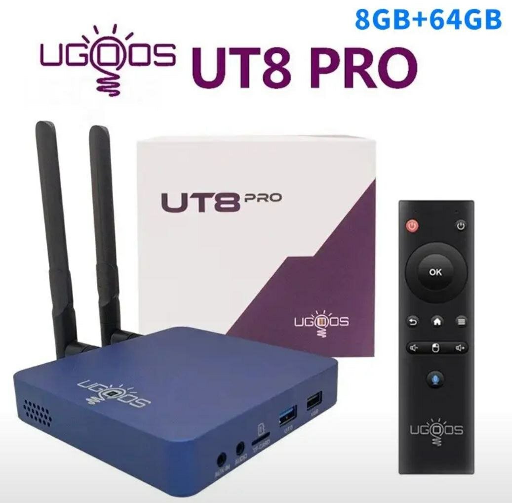 Ugoos UT8 PRO 8/64GB Android smart tv box wifi 6, Gigabyte LAN
