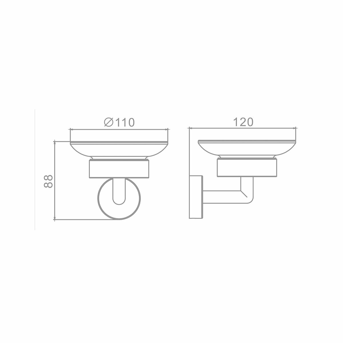 Мыльница с держателем Raglo R320.02 латунь, цвет хром глянцевый — фото 1