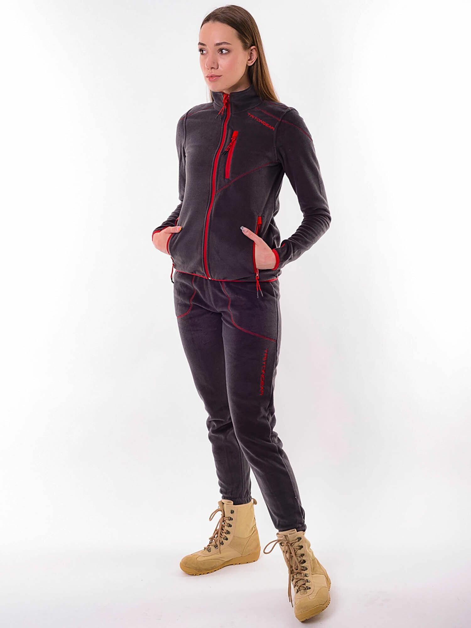Костюм женский флисовый TritonGear "RICH" (Рич) Серый / комплект одежды женской для охоты рыбалки и туризма Тритон Гир