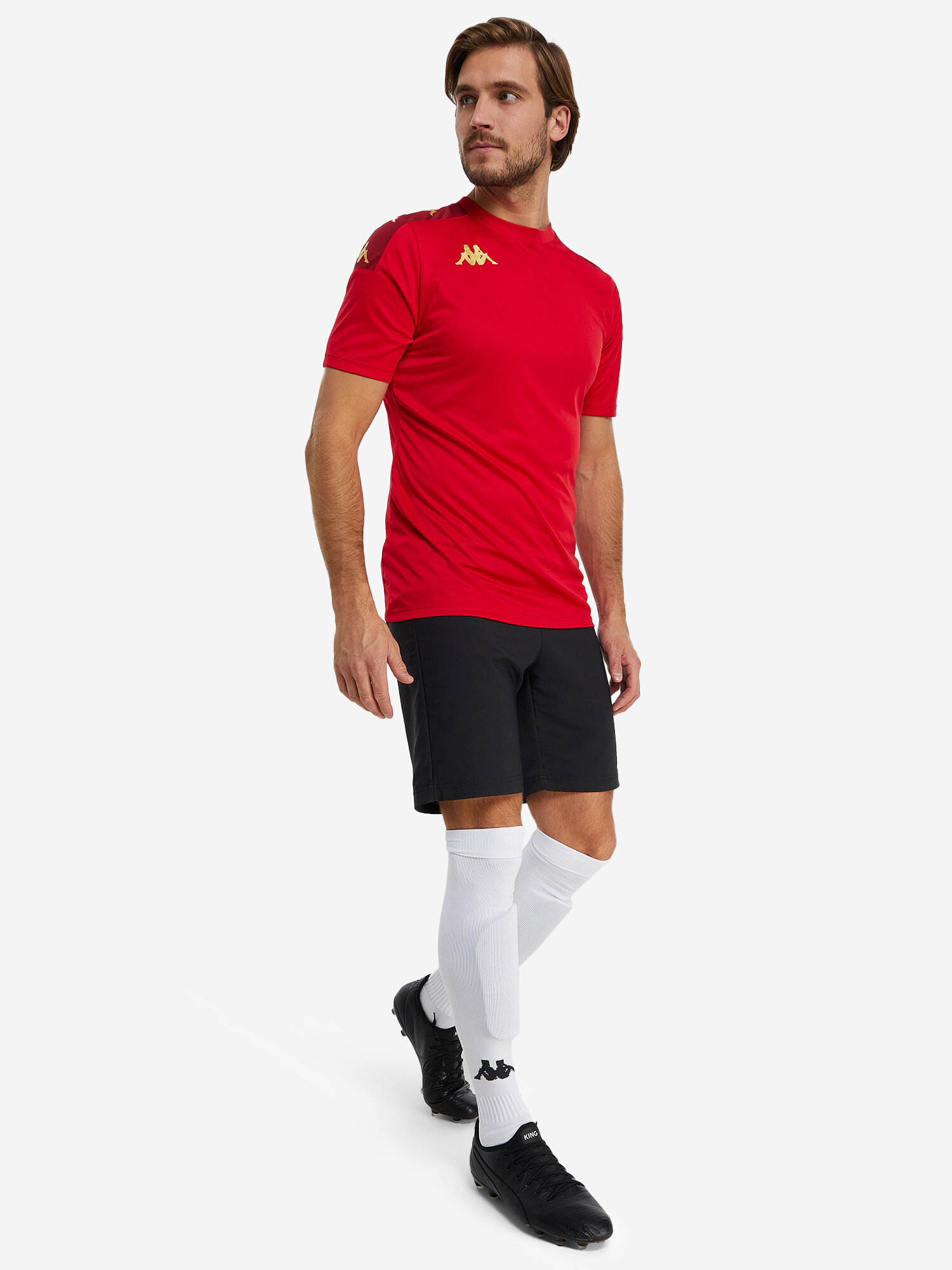 Футболка спортивная Kappa, размер XL, темно-красный — фото 1