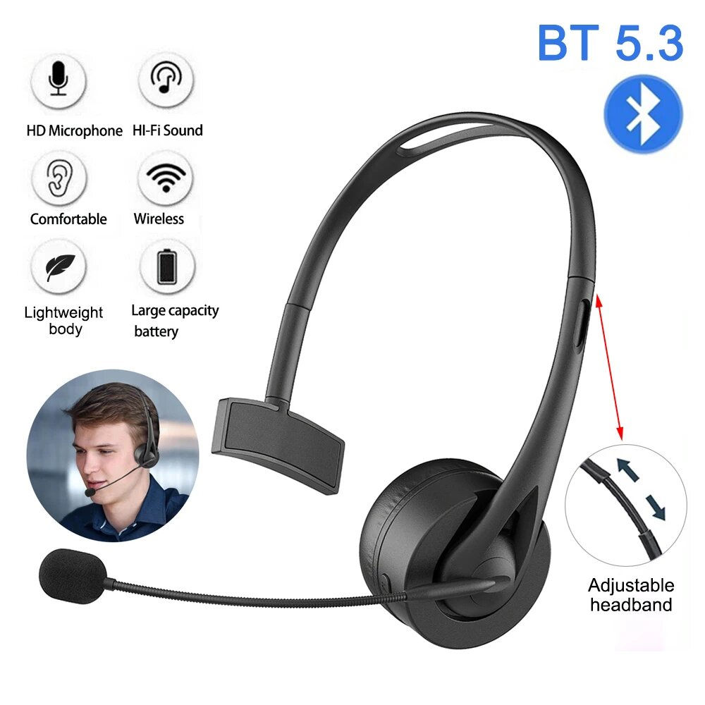 Bluetooth-наушники SY-T490 BINTECH - для телефона и офиса, с микрофоном, высокое качество звукозаписи