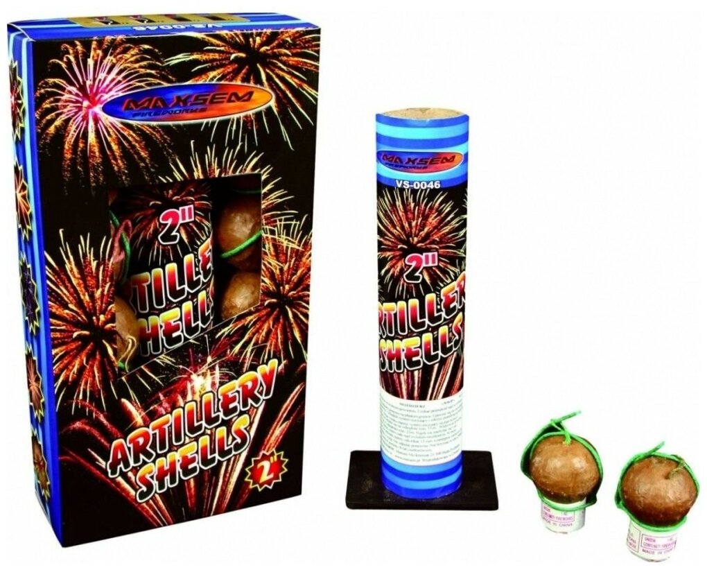Фестивальные шары MAXSEM Artillery Shells VS-0046 , калибр 2 выстрелов 8 , 4 эффекта, высота до 60 м