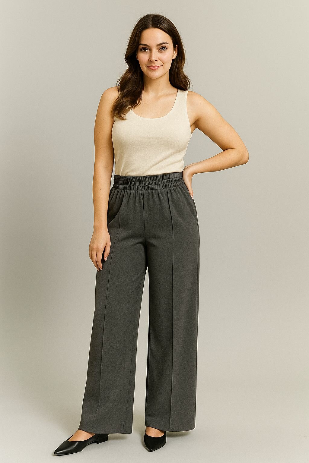 Брюки палаццо BUY TEX RU  размер 58 60  графит