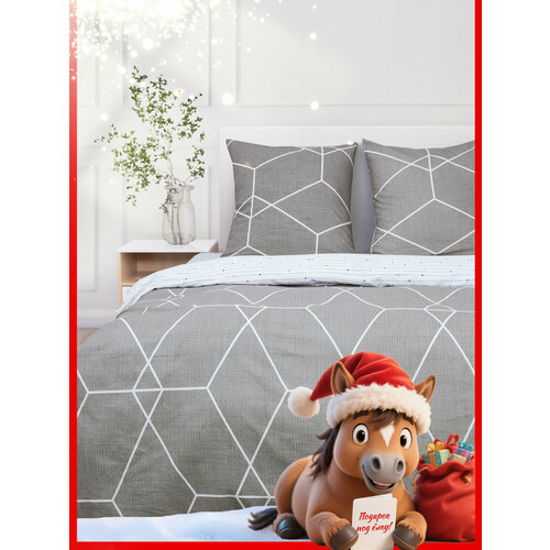 Комплект постельного белья Василиса Фиалки 3925/1, 2-спальное с европростыней, бязь, фиолетовый