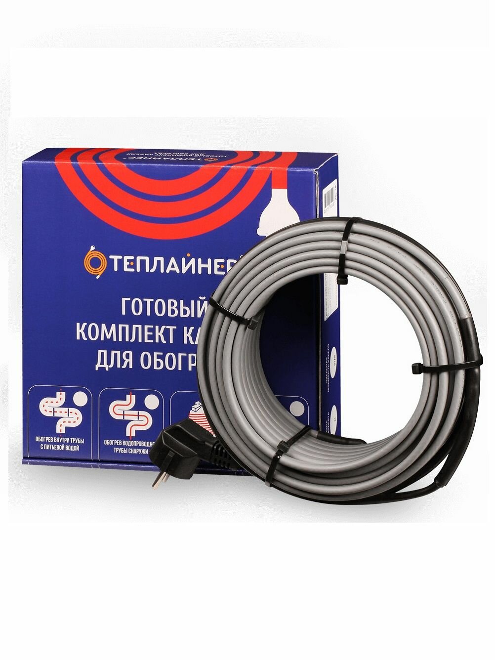 Греющий кабель со влагозащитой Теплайнер Profi-КСН-16, 16 Вт 1 м саморегулирующий экранированный на трубу — фото 1