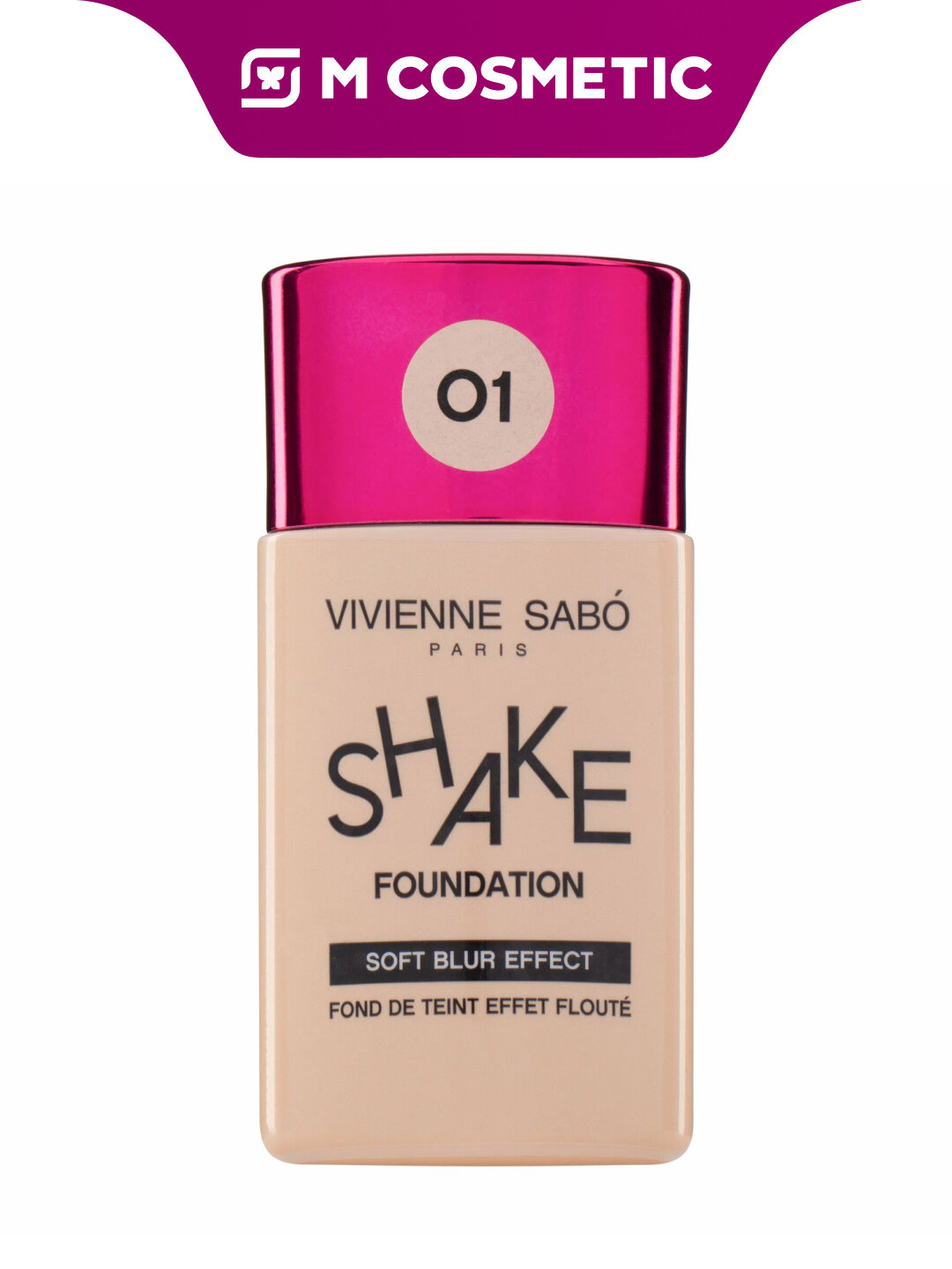 Тональный крем Vivienne Sabo VS ShakeFoundation, с эффектом блюра, тон 1, 25 мл