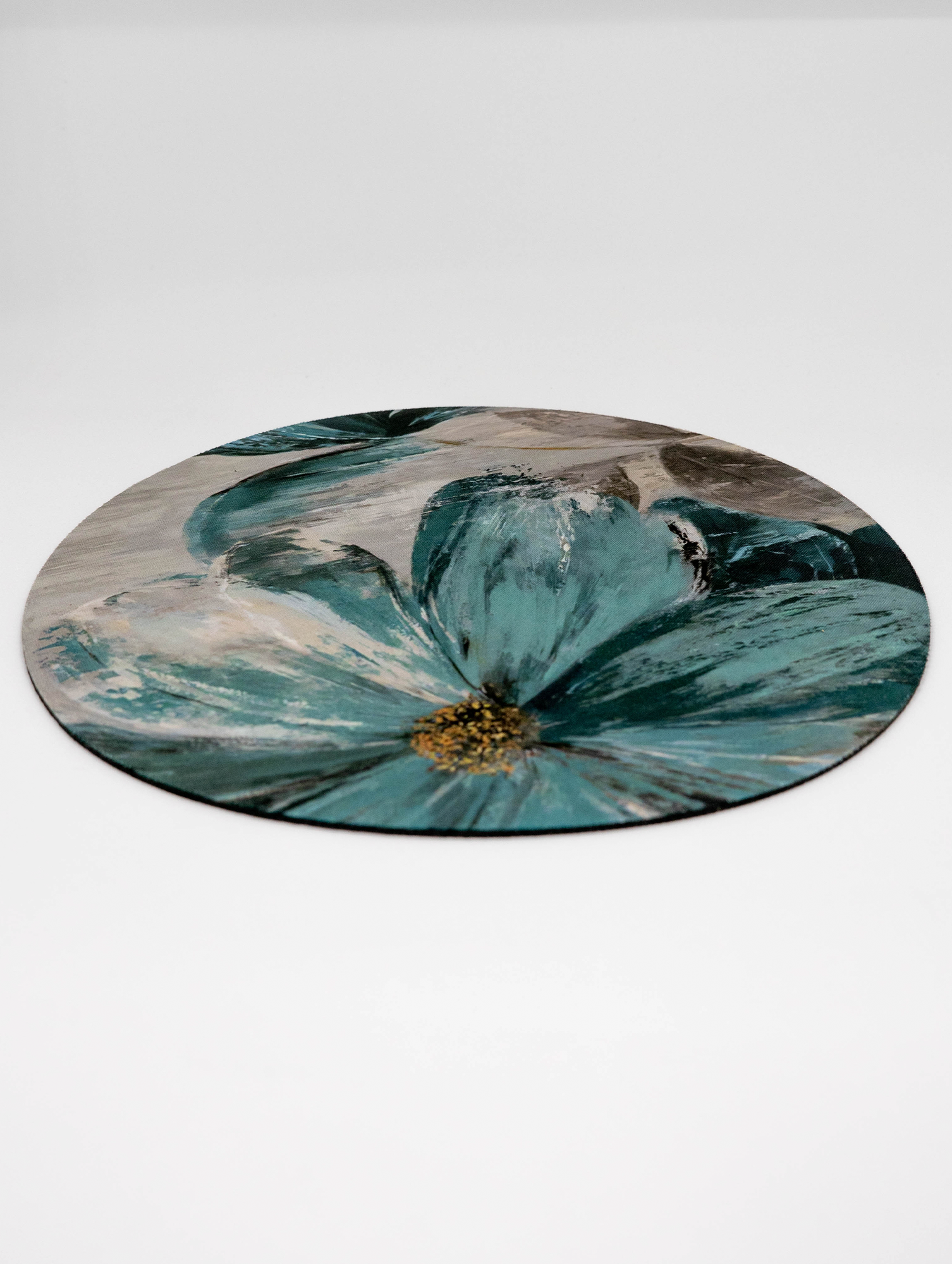 Коврик для компьютерной мыши круглый, 20 см, бирюзовый — фото 1