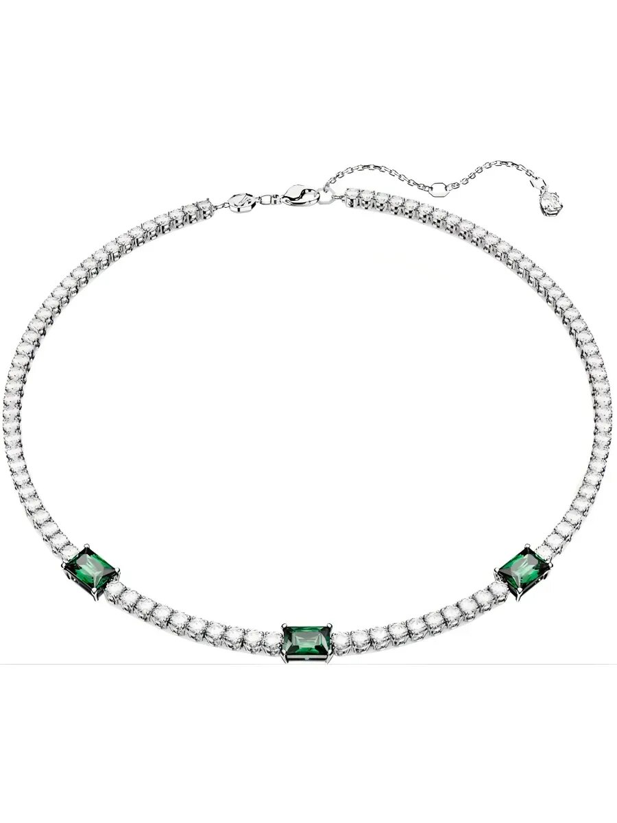 Колье SWAROVSKI, кристаллы Swarovski, длина 45 см, серебряный, белый