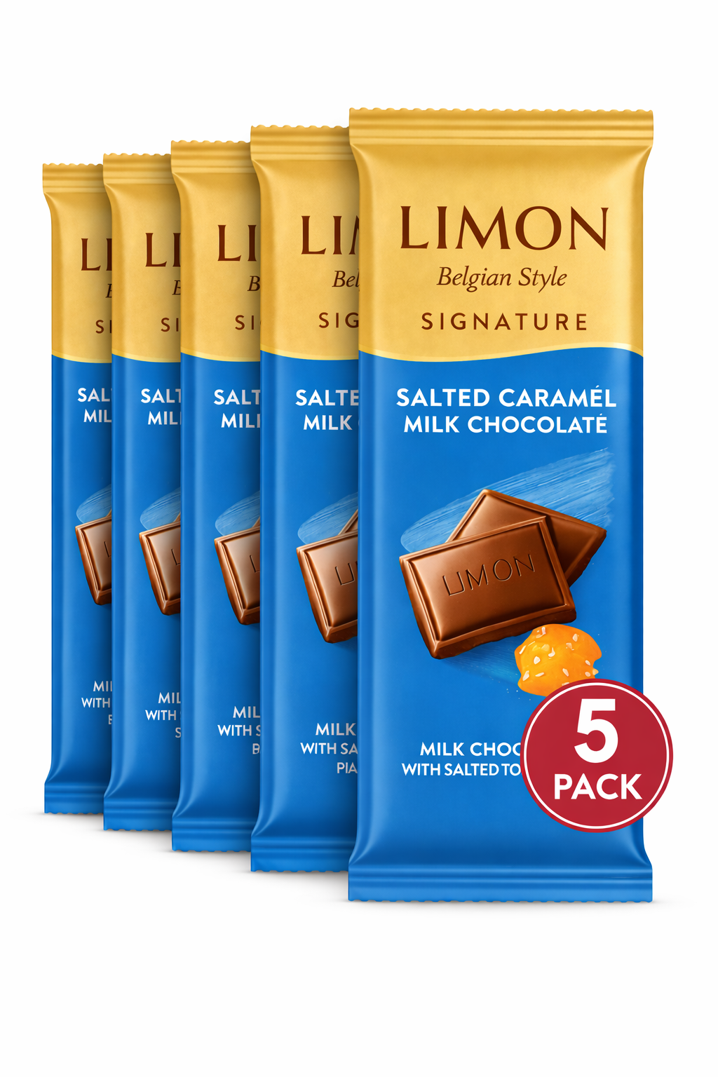 5 штук Молочный плитка "LIMON Signature Blue Edition" Belgian Style, 50 г производитель Ne'mat