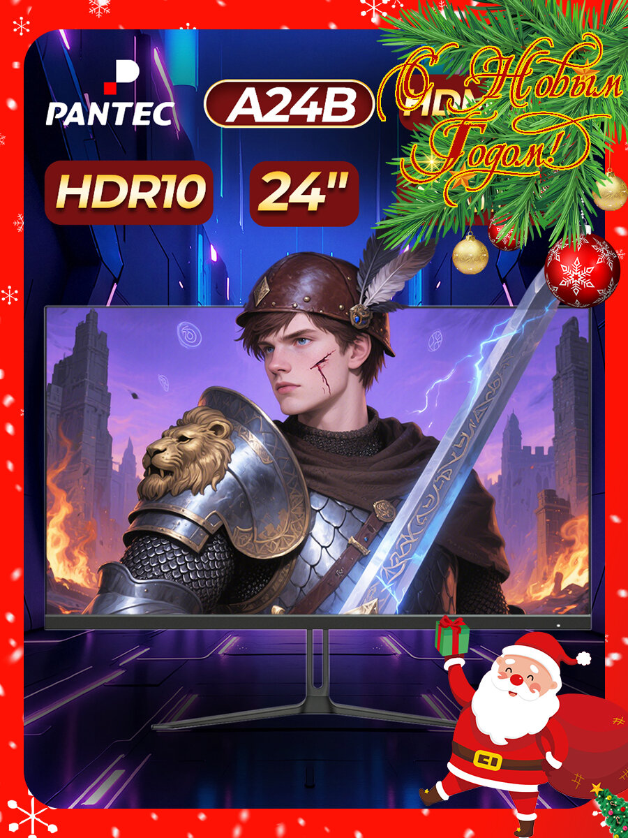 Монитор игровой Pantec, 24", 180 Hz, IPS, Freesync, 1920x1080, черный, EU,