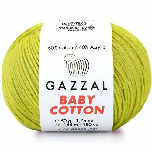 фото Пряжа gazzal baby cotton 3457 фисташка (5 мотков)