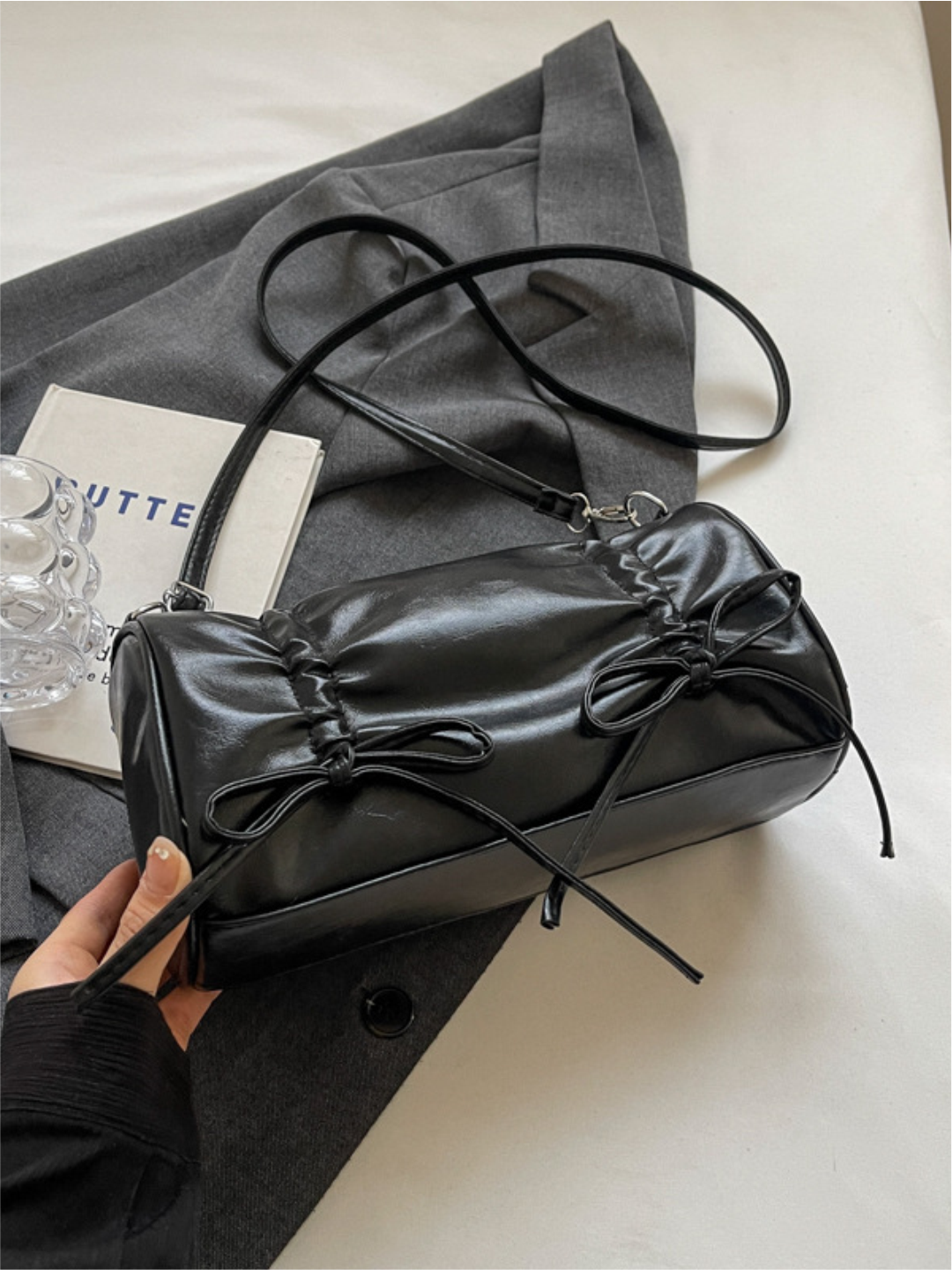 Сумка кросс-боди , фактура гладкая, черный — фото 1