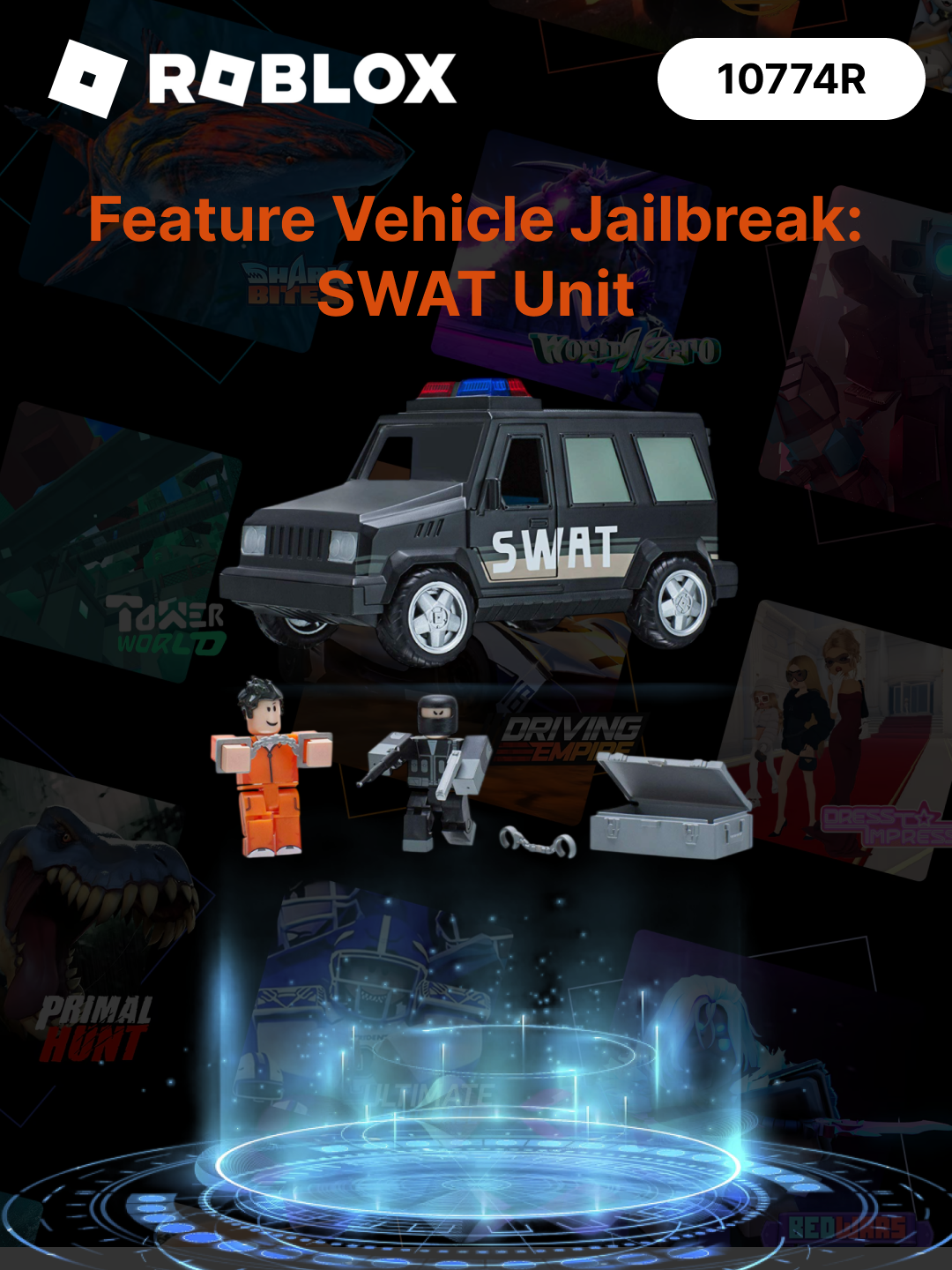 Набор фигурок Roblox "Патруль Спецназа Jailbreak" SWAT Unit, пластик, 2 фигурки, 6 лет+, черные, 10774R