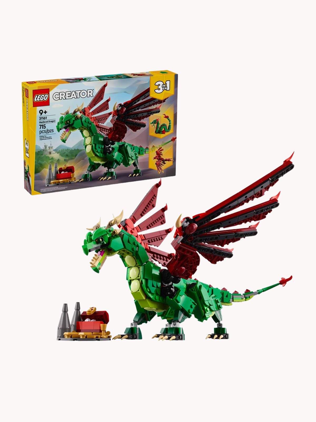 Конструктор Creator 31161 Зелёный дракон, 715 дет.