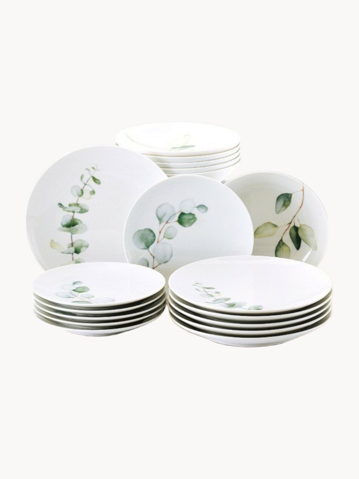 Набор посуды столовой на 6 персон, 18 предметов "Антея", фарфор, сервиз обеденный